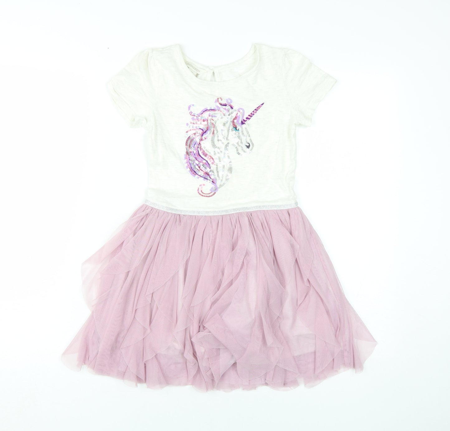 Monsoon Girls Pink Unicorn Tutu Dress 7-8 Years - Party Ready