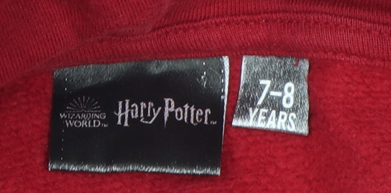 Harry Potter Boys Red Hogwarts Pullover Hoodie 7-8 Years