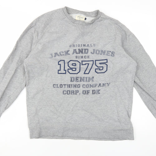 Jack & Jones Men's Grey Pullover Sweatshirt L