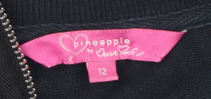 Pineapple Girls Black Dance Jacket Size 12