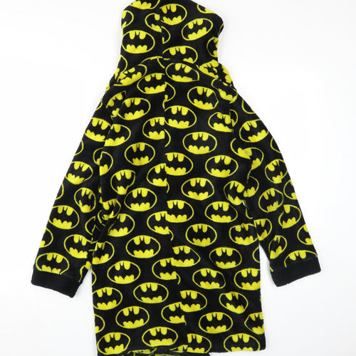 Batman Boys Black Fleece Hooded Robe Age 12-13 Graphic Print