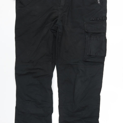 WorkWear Men's Black Cargo Trousers Size 36