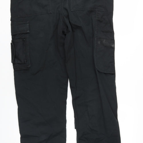 WorkWear Men's Black Cargo Trousers Size 36