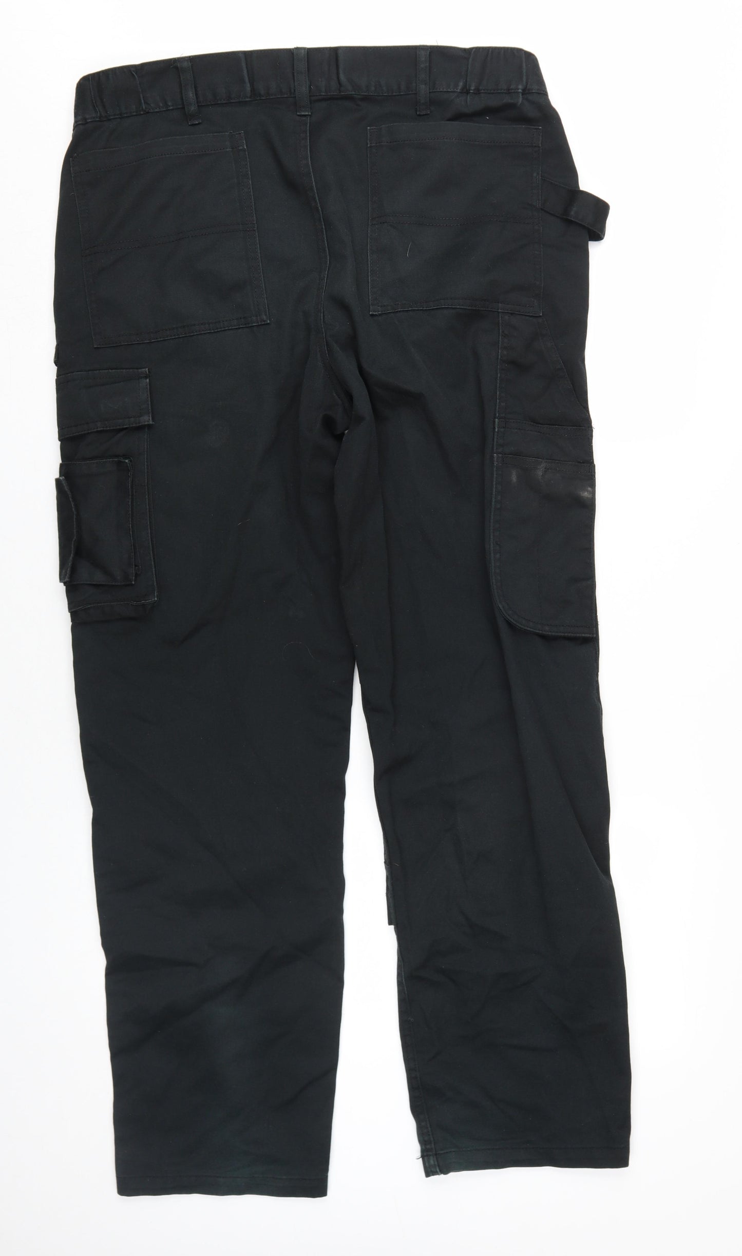 WorkWear Men's Black Cargo Trousers Size 36