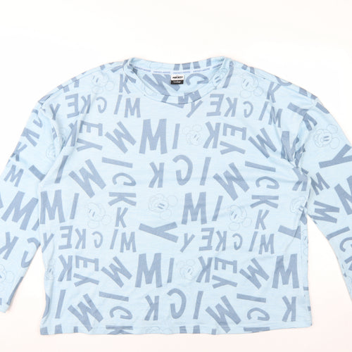 Disney Women's Blue Crew Neck Jumper Size 16
