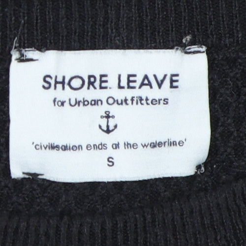 Shore Leave Men's Black Pullover Jumper, S, Crew Neck