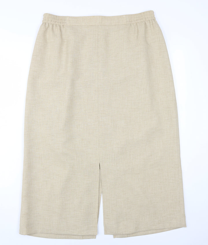 Viyella Women's Beige Knee Length Pencil Skirt Size 16