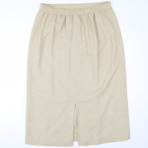 Viyella Women's Beige Knee Length Pencil Skirt Size 16