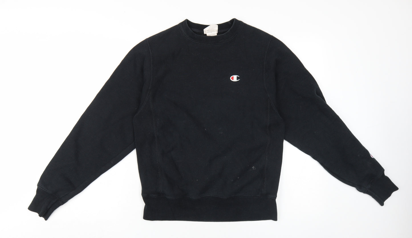 Champion Black Pullover Sweatshirt XS Unisex