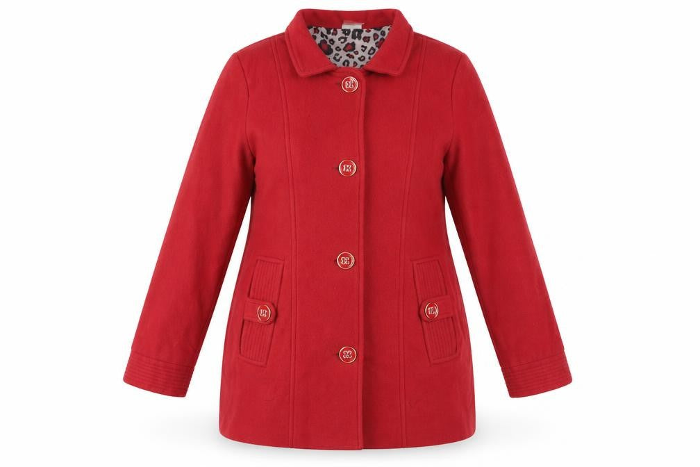 Front view of Anne De Lancay Women's Red Coat, size S
