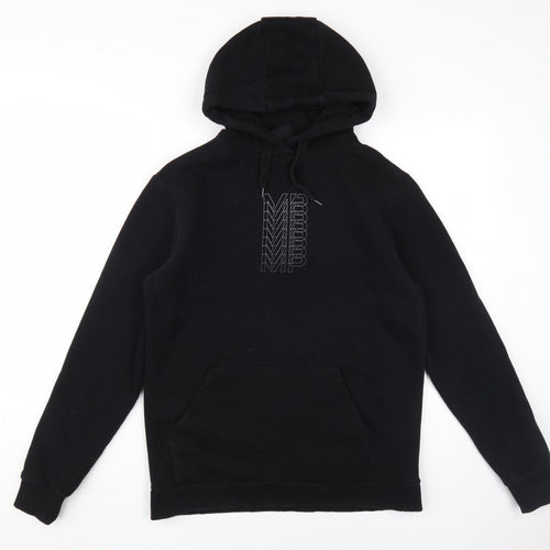 MP Men's Black Hoodie, Size S, Logo Accent, Fleece Pullover