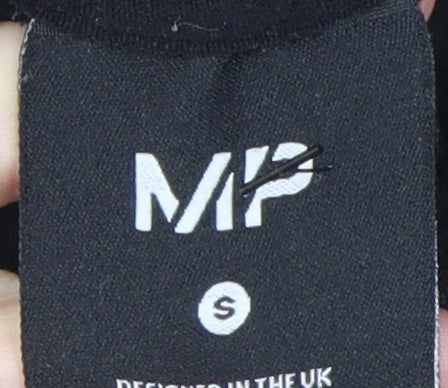 MP Men's Black Hoodie, Size S, Logo Accent, Fleece Pullover