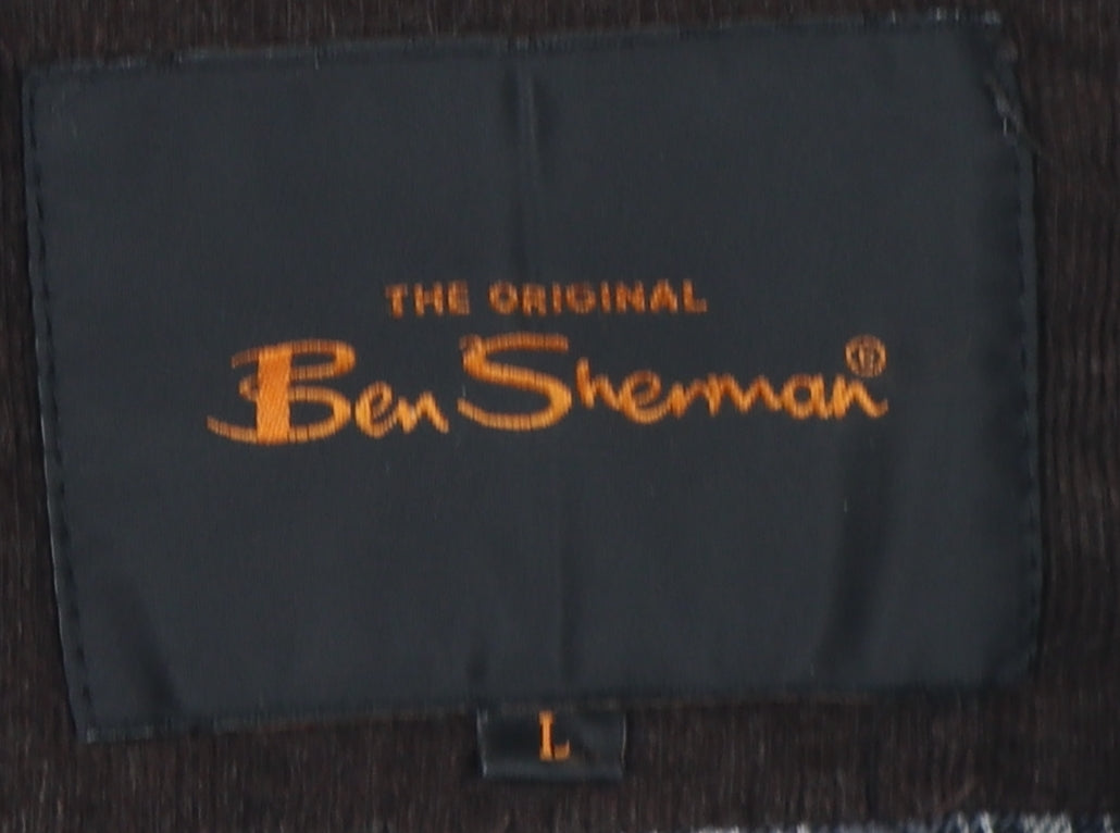 Ben Sherman Men's Black Military Cotton Jacket L