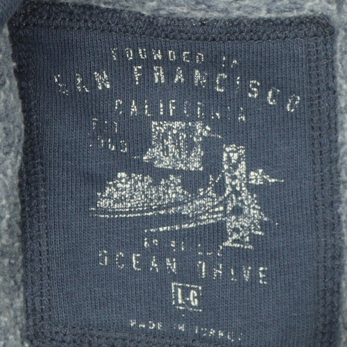 Ocean Drive Men's Blue Hoodie L Pullover with Logo