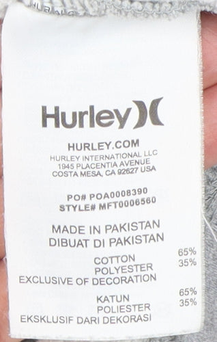 Hurley Men's Grey Crew Neck Logo Sweatshirt L