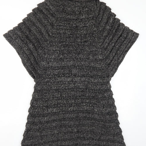 Amy's Page Women's Black Cape Jumper M Zip Knit