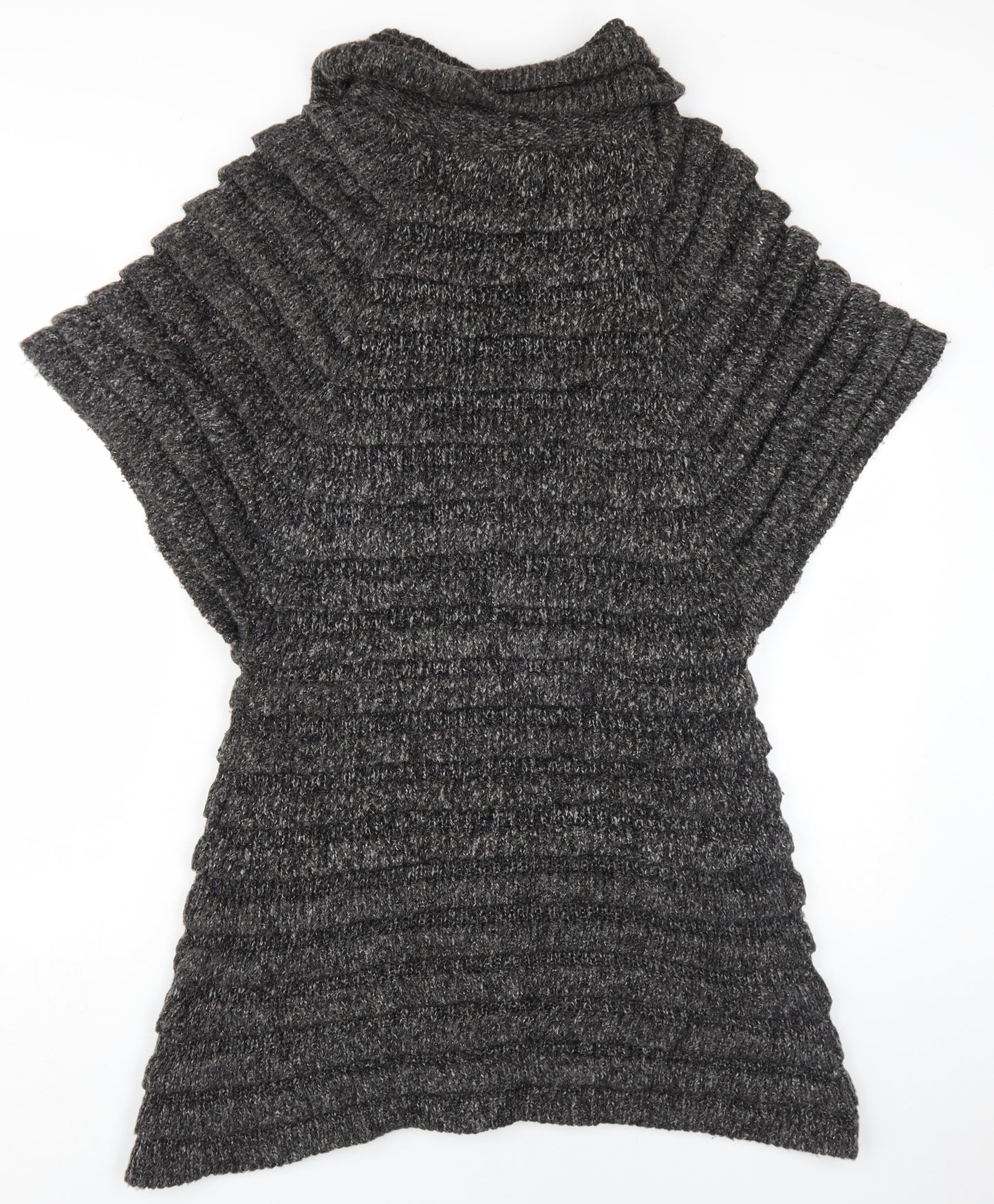 Amy's Page Women's Black Cape Jumper M Zip Knit