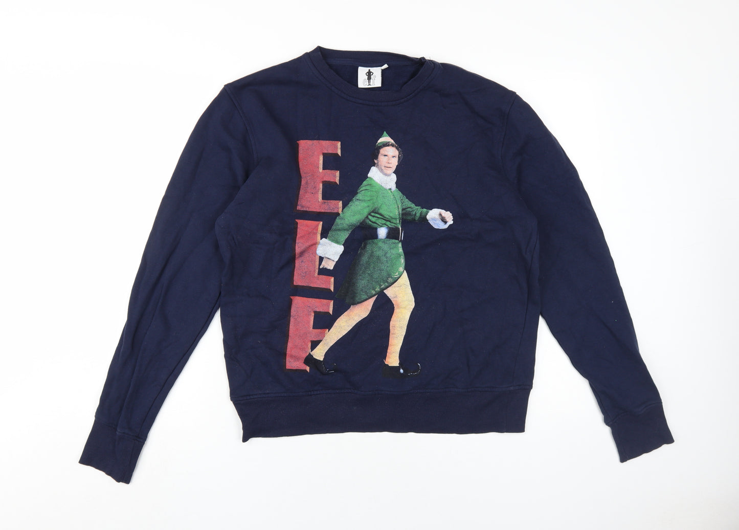 Elf Men's Blue Pullover Graphic Sweatshirt L