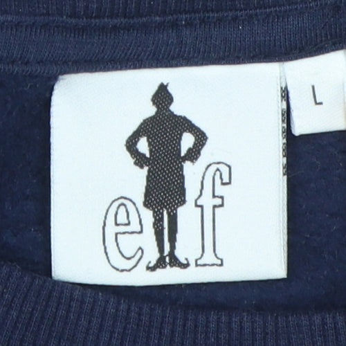 Elf Men's Blue Pullover Graphic Sweatshirt L