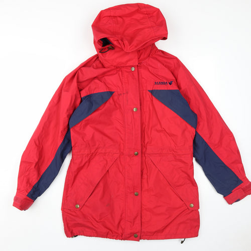 SCANDA Women's Red Parka Jacket Size 10/12