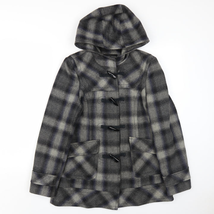 Dorothy Perkins Women's Grey Check Duffle Coat
