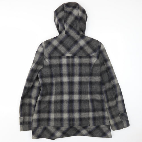 Dorothy Perkins Women's Grey Check Duffle Coat
