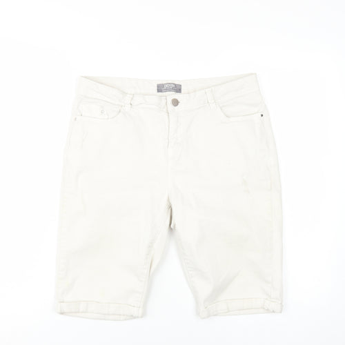 Dorothy Perkins Women's Ivory Bermuda Shorts Size 14