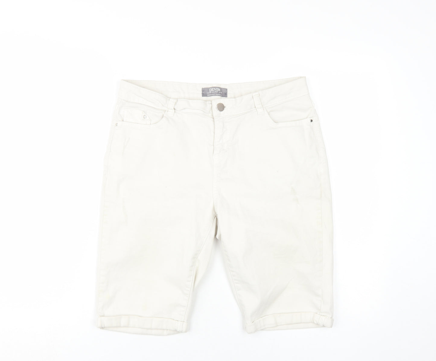 Dorothy Perkins Women's Ivory Bermuda Shorts Size 14