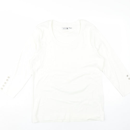 Basic U Women's White L Jersey Long Sleeve Top