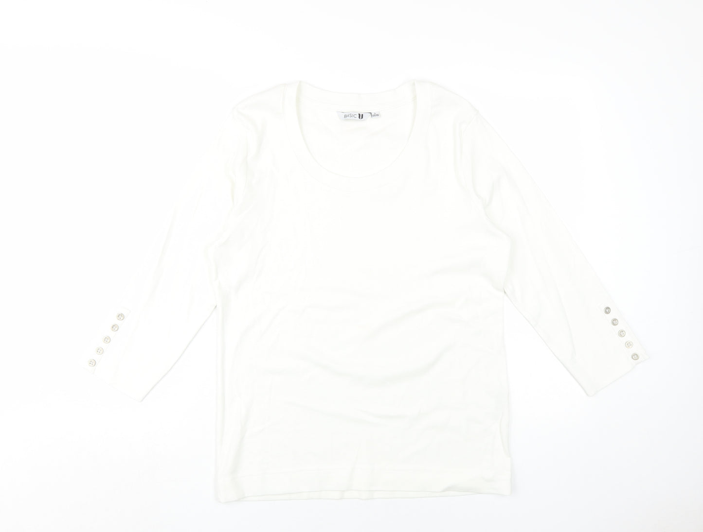 Basic U Women's White L Jersey Long Sleeve Top