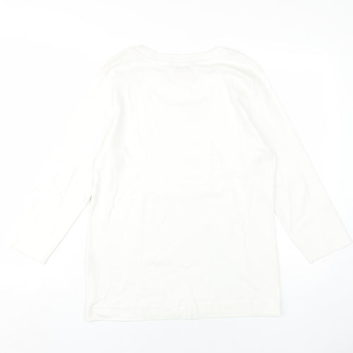 Basic U Women's White L Jersey Long Sleeve Top