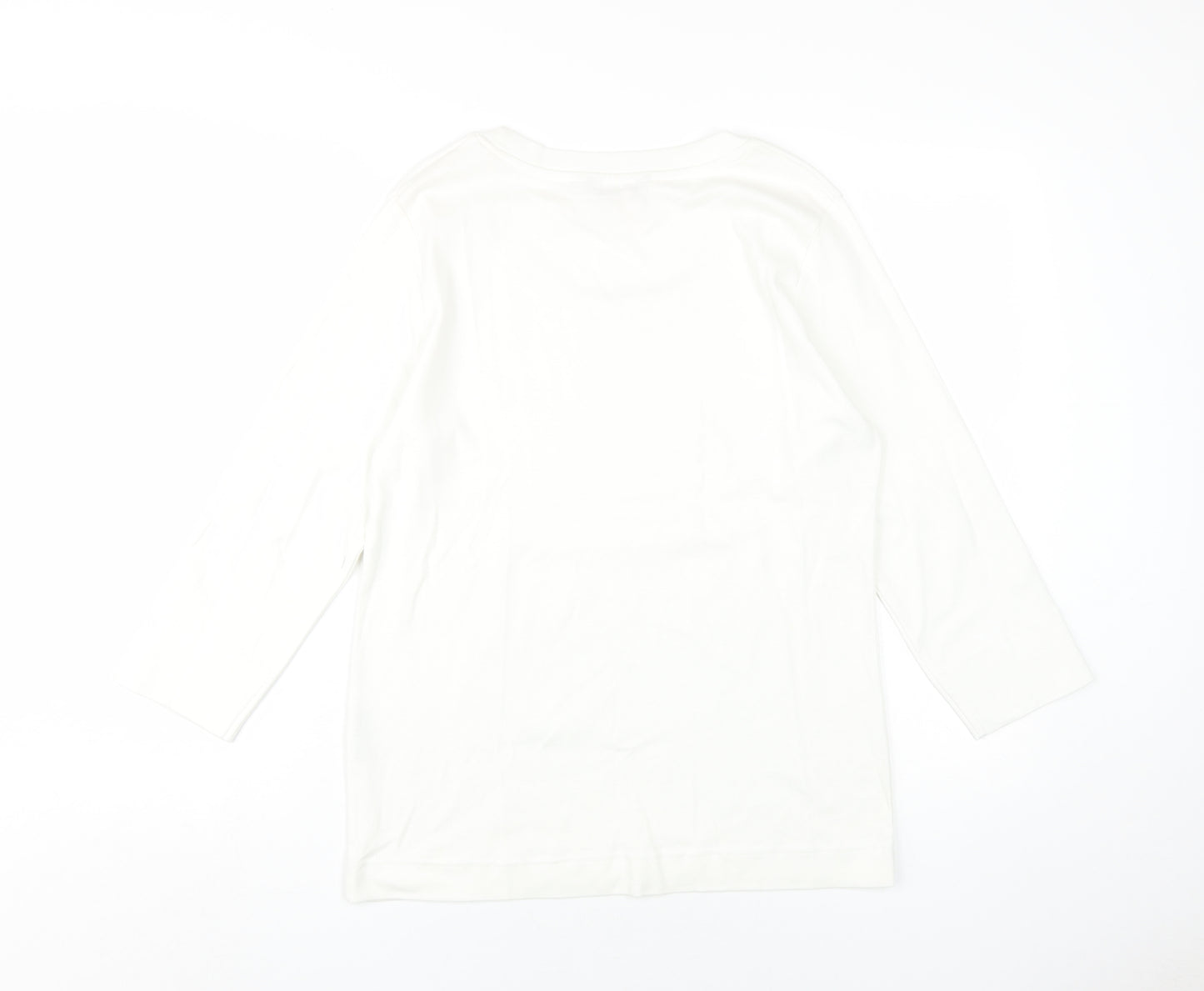 Basic U Women's White L Jersey Long Sleeve Top