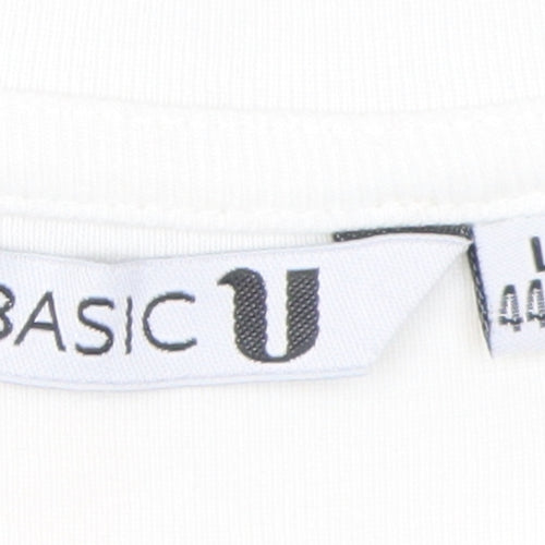 Basic U Women's White L Jersey Long Sleeve Top