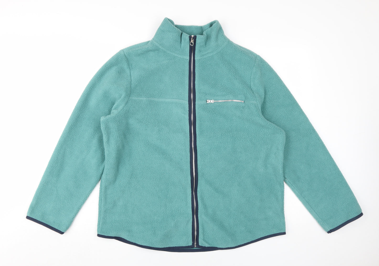 M&Co Women's Blue Fleece Jacket Size 14 - Casual Comfort