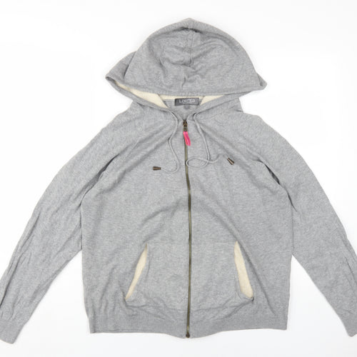 Marks and Spencer Women's Grey Full Zip Hoodie, Size 12