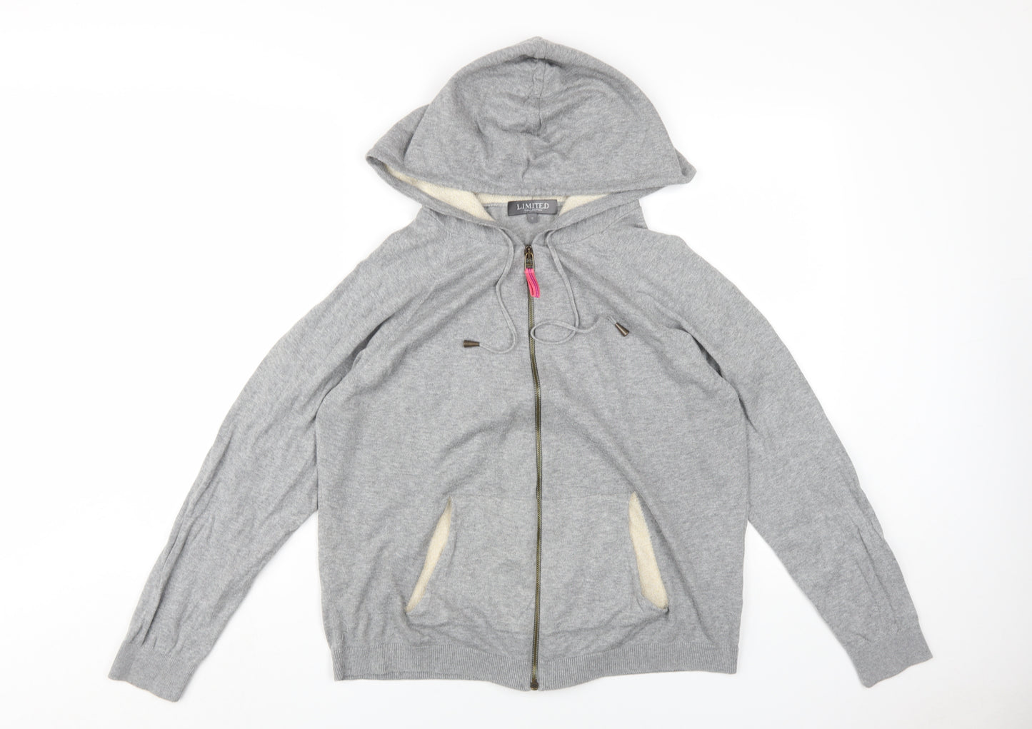 Marks and Spencer Women's Grey Full Zip Hoodie, Size 12