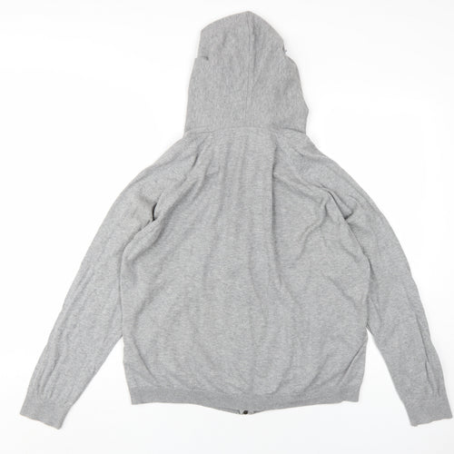 Marks and Spencer Women's Grey Full Zip Hoodie, Size 12