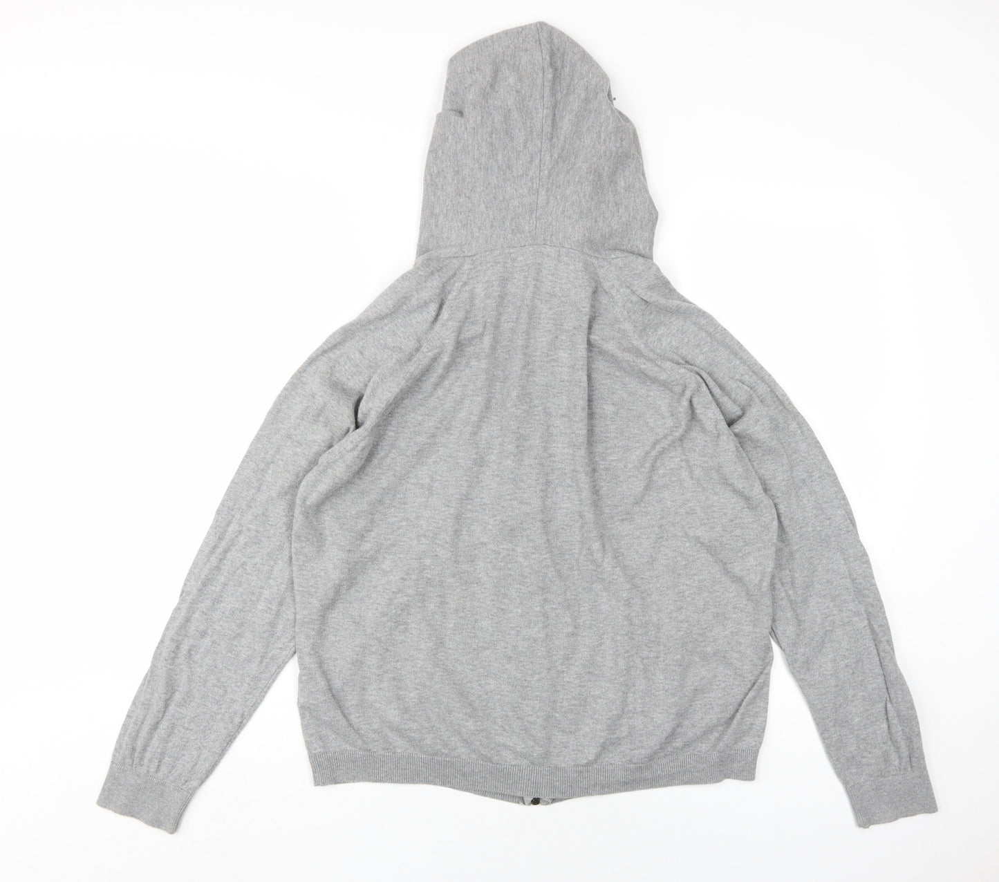 Marks and Spencer Women's Grey Full Zip Hoodie, Size 12