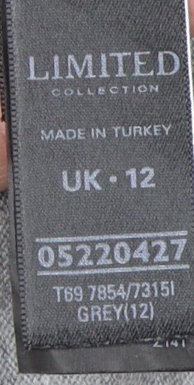 Marks and Spencer Women's Grey Full Zip Hoodie, Size 12