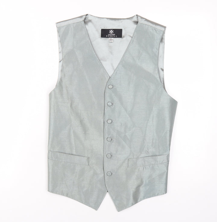 Alexander Dobell Men's Silver Suit Waistcoat 34R