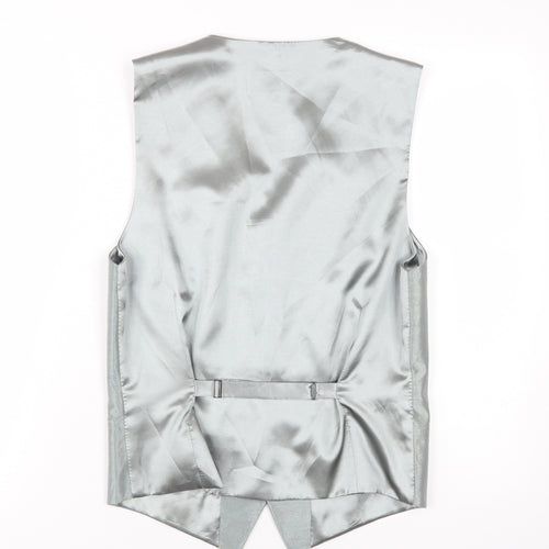 Alexander Dobell Men's Silver Suit Waistcoat 34R