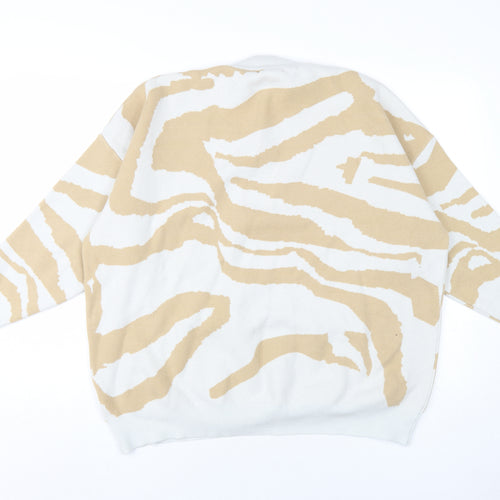 Modcci Women's Beige Animal Knit Pullover Jumper