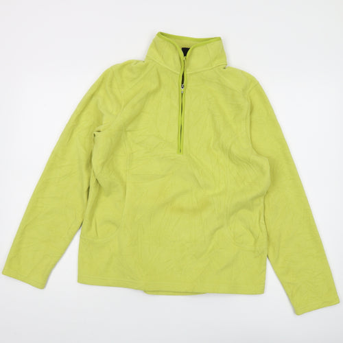 Lands' End Women's Green 1/2 Zip Fleece Pullover, Size M