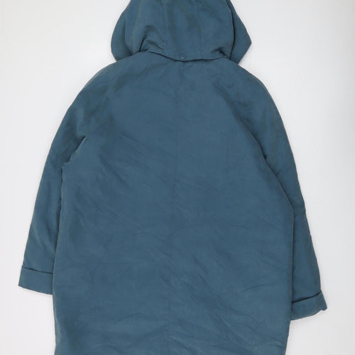 Bon Marché Women's Blue Hooded Mid-Length Coat M