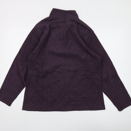 Regatta Women's Purple Striped 1/4 Zip Sweatshirt, Size 14