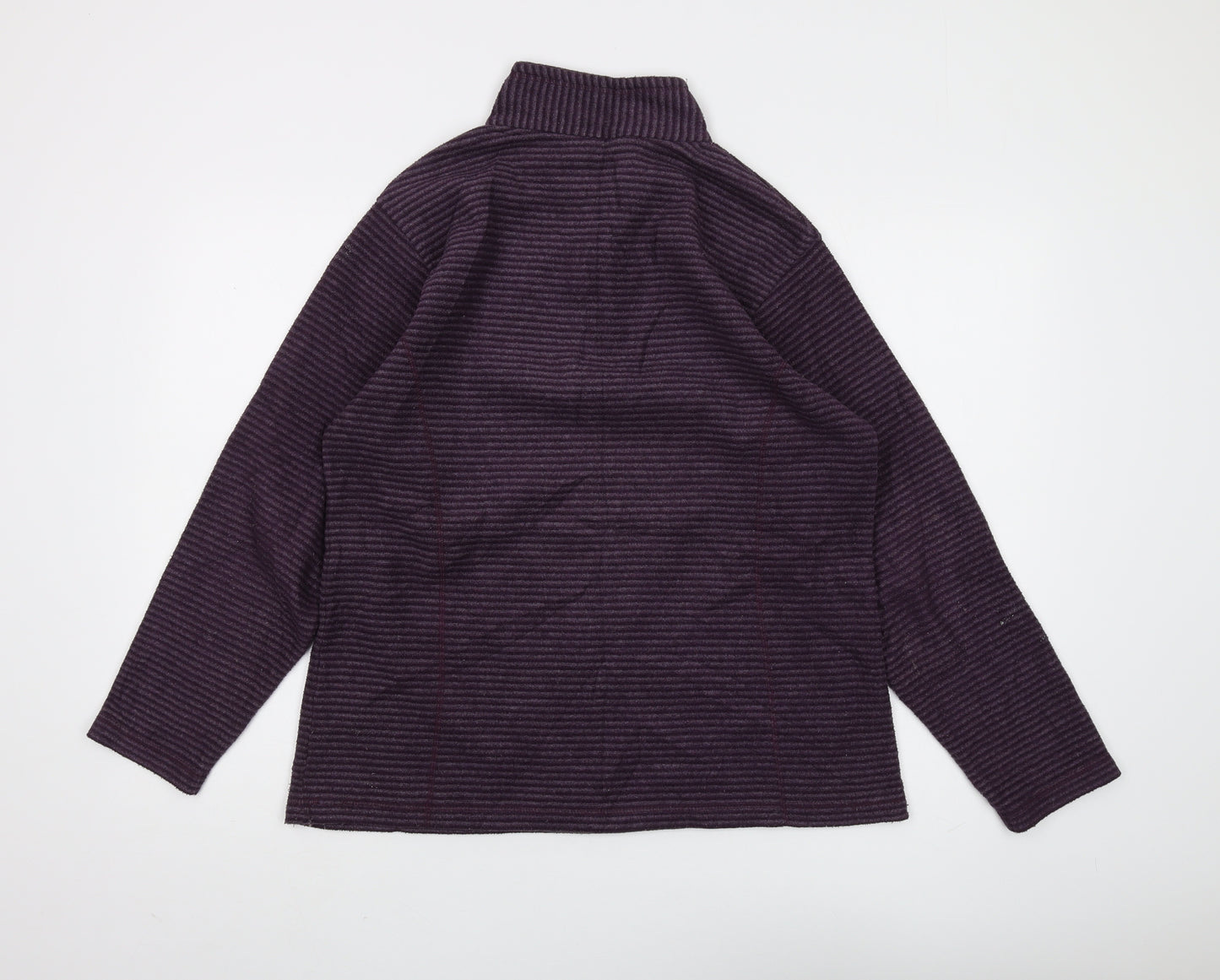 Regatta Women's Purple Striped 1/4 Zip Sweatshirt, Size 14