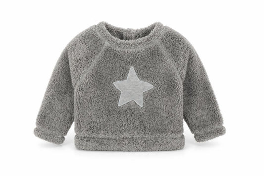Front view of Next Grey unisex baby jumper 9-12 months fleece pullover
