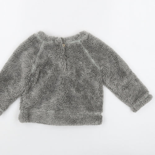 Next Grey Unisex Baby Jumper 9-12 Months Fleece Pullover