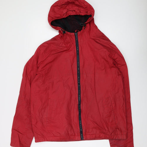 Burton Menswear Red Hooded Windbreaker Jacket L
