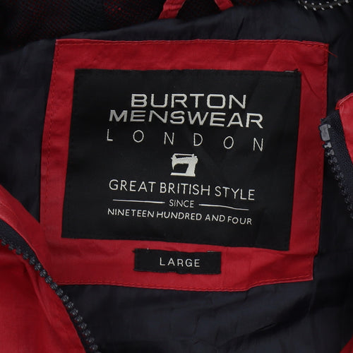 Burton Menswear Red Hooded Windbreaker Jacket L